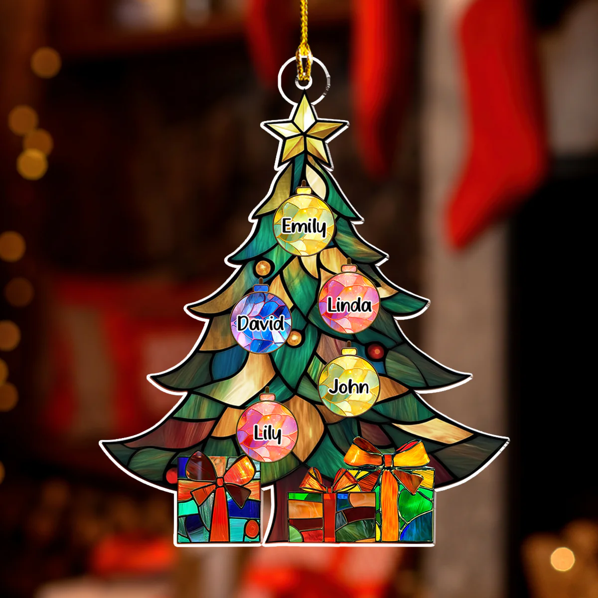 Holiday Family Tree - Personalized Custom Acrylic Ornament - Image 3