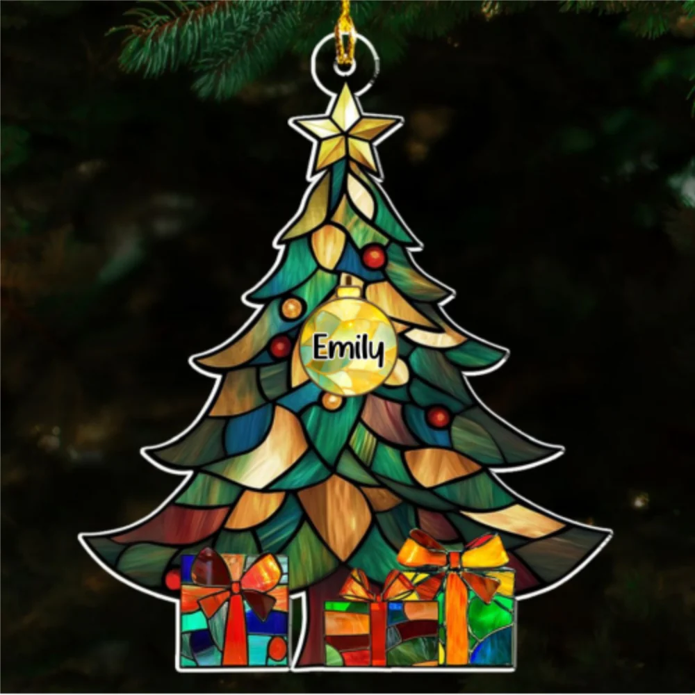Holiday Family Tree - Personalized Custom Acrylic Ornament - Image 6