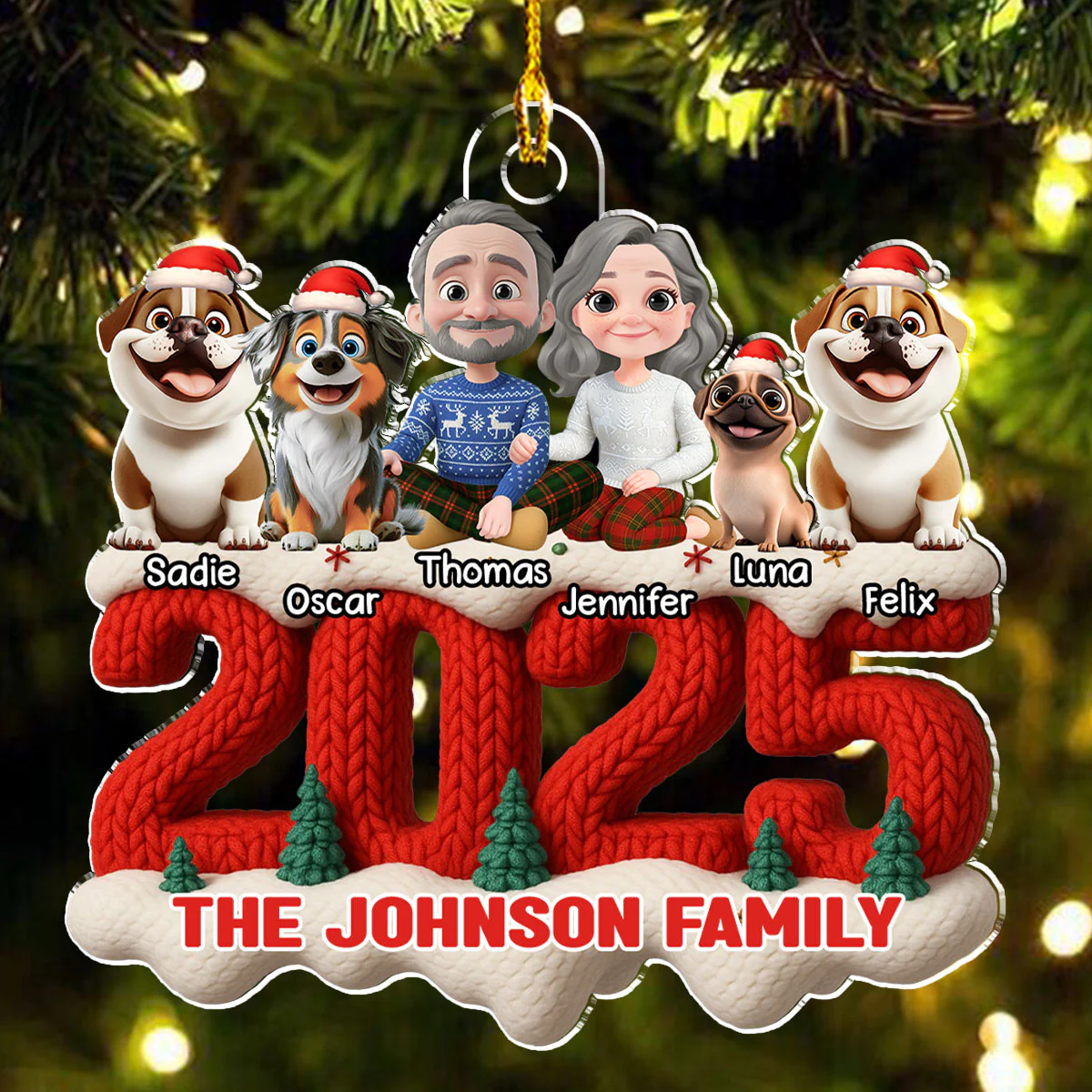 Holiday Gatherings - Personalized Custom Acrylic Ornament - Image 4