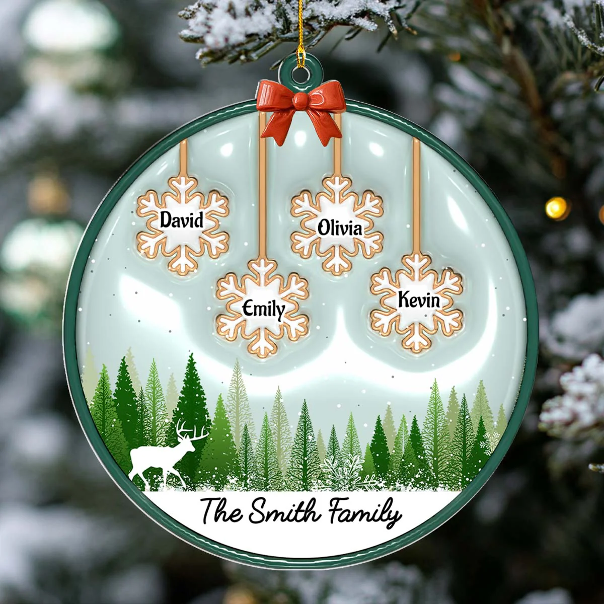 Holiday Season - Personalized Custom 3D Inflated Effect Acrylic Ornament - Image 4