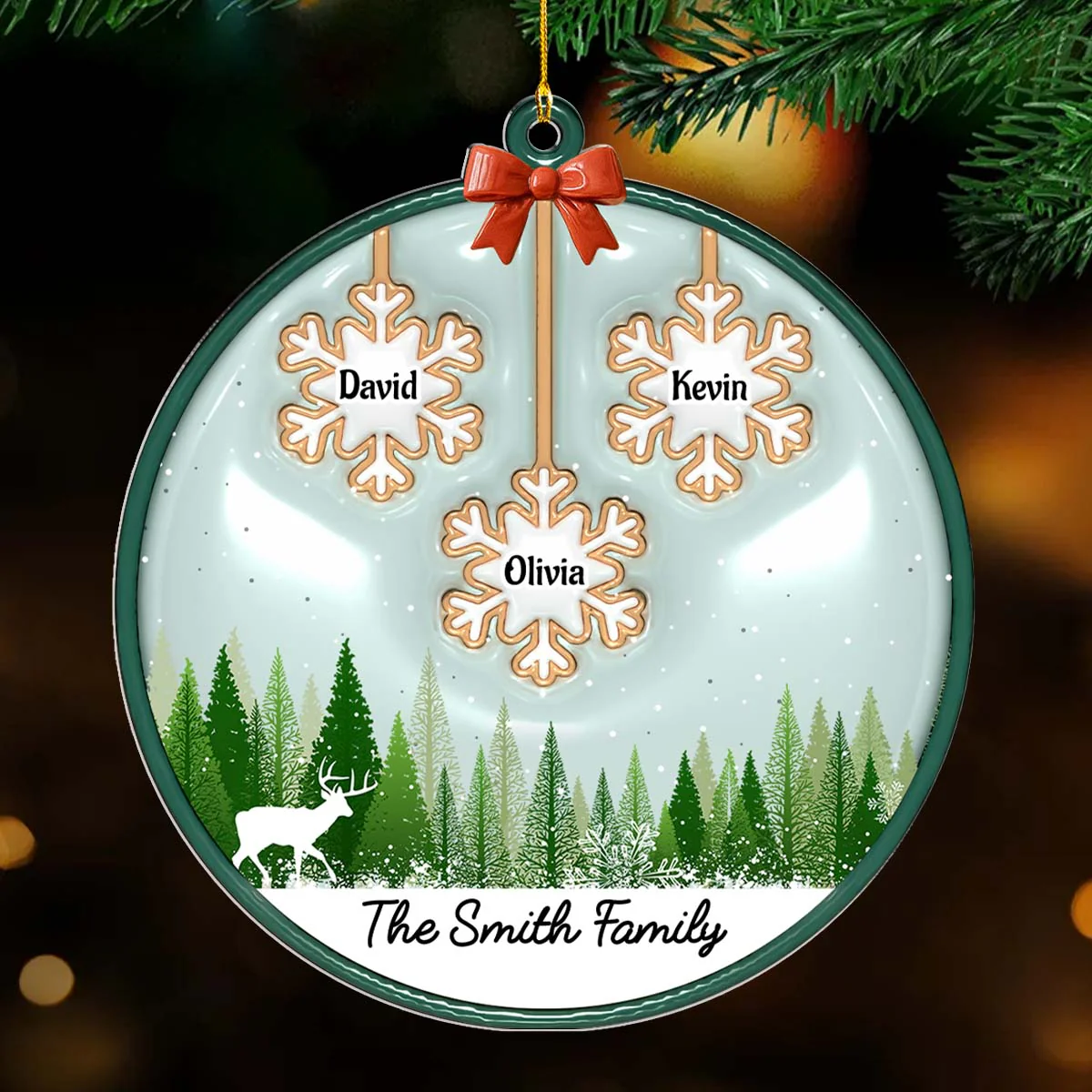 Holiday Season - Personalized Custom 3D Inflated Effect Acrylic Ornament - Image 5