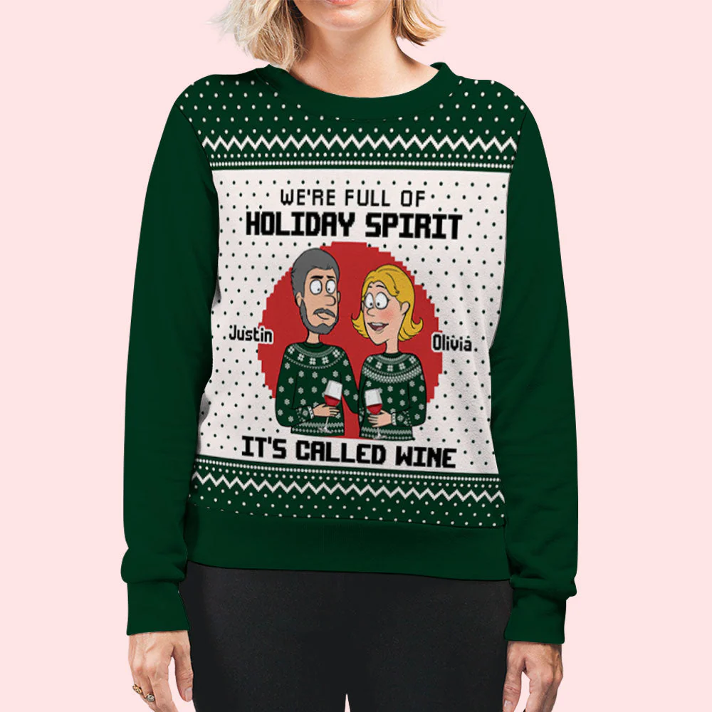 Holiday Spirit - Personalized Custom All-Over-Print Sweatshirt - Image 2
