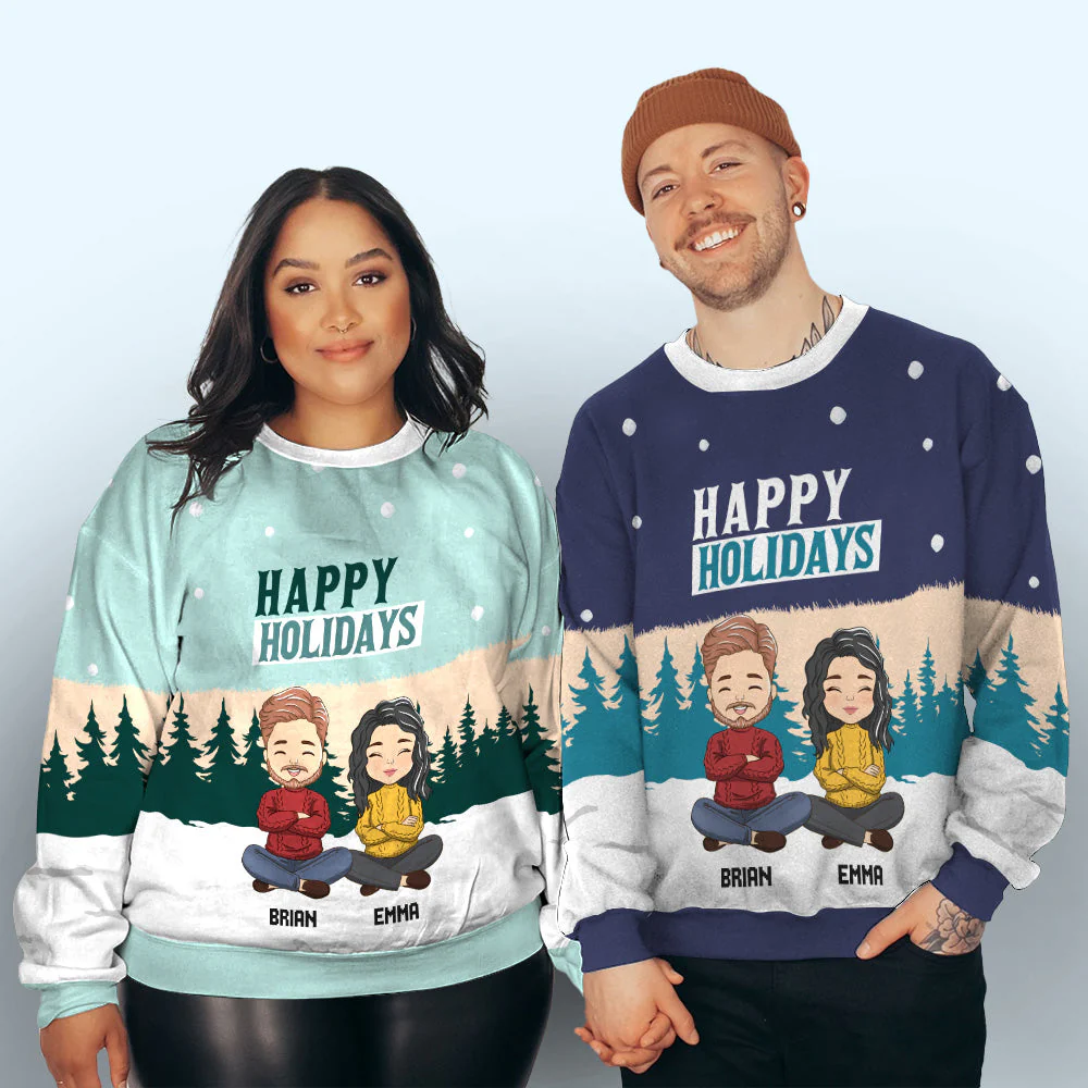 Holiday Sweatshirt - Personalized Custom All-Over-Print Sweatshirt - Image 5