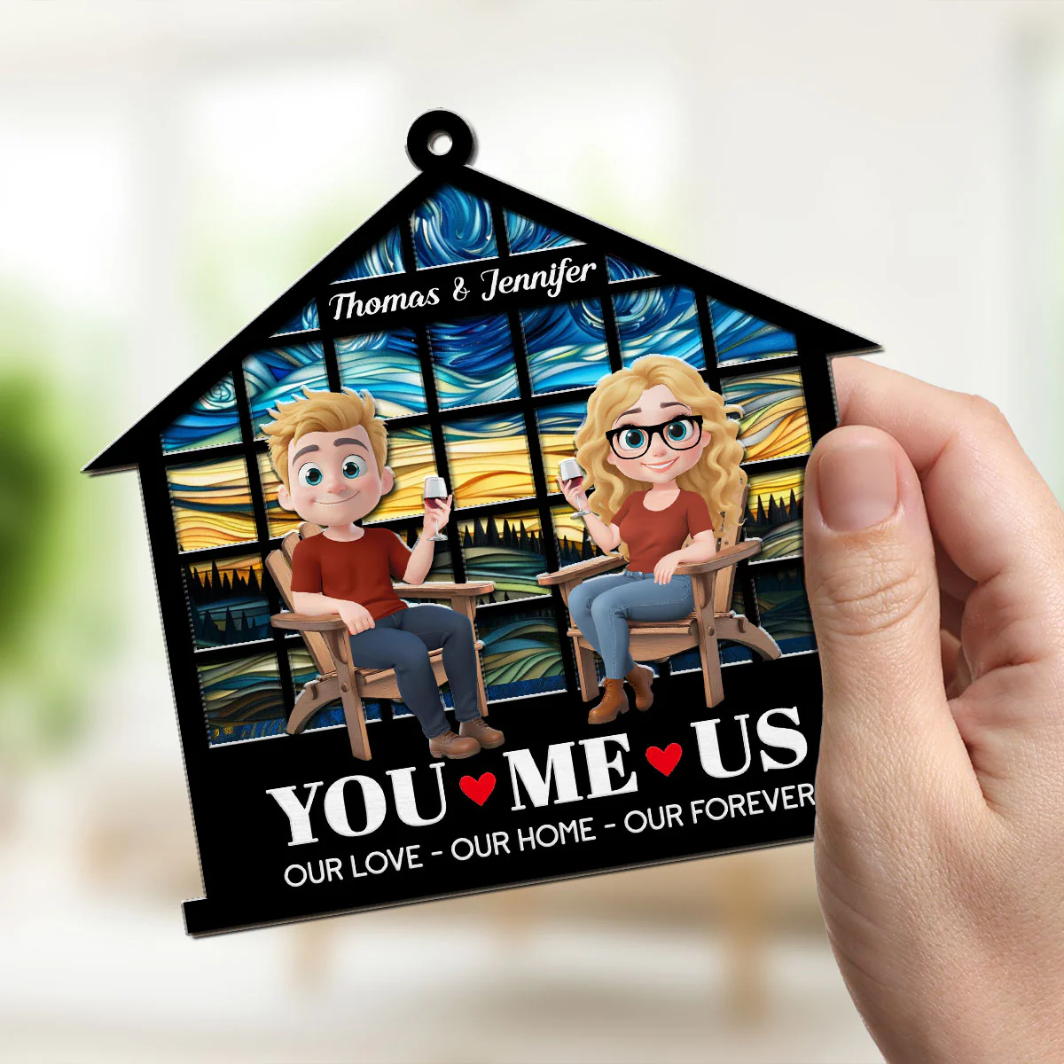 Home Begins With Our Love -  Personalized Custom Suncatcher - Image 4