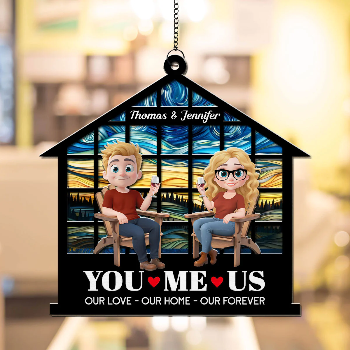 Home Begins With Our Love -  Personalized Custom Suncatcher - Image 5