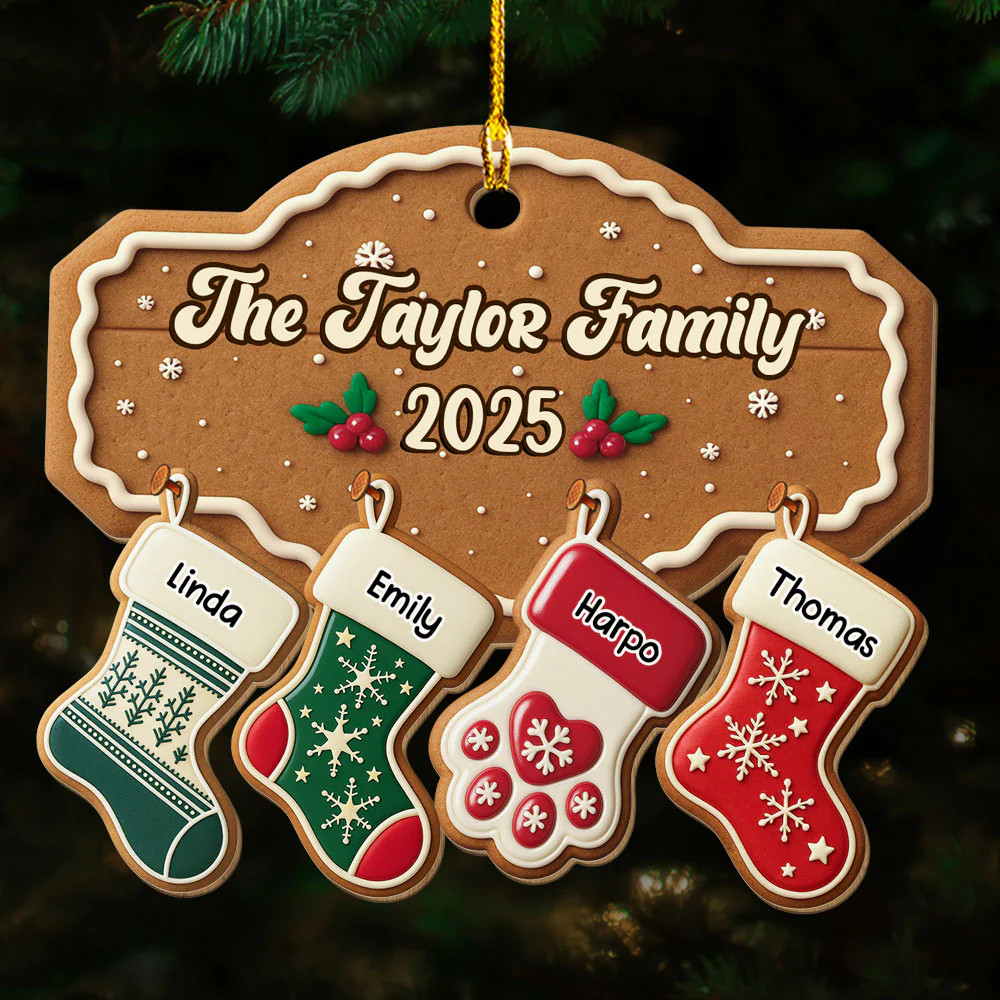 Home Is Our Christmas Heart - Personalized Custom Wood Ornament - Image 2