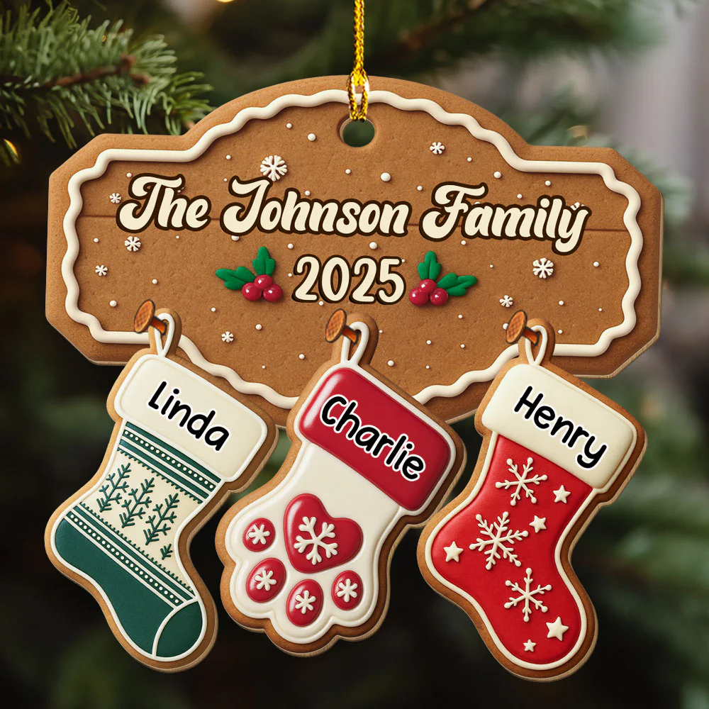 Home Is Our Christmas Heart - Personalized Custom Wood Ornament - Image 3