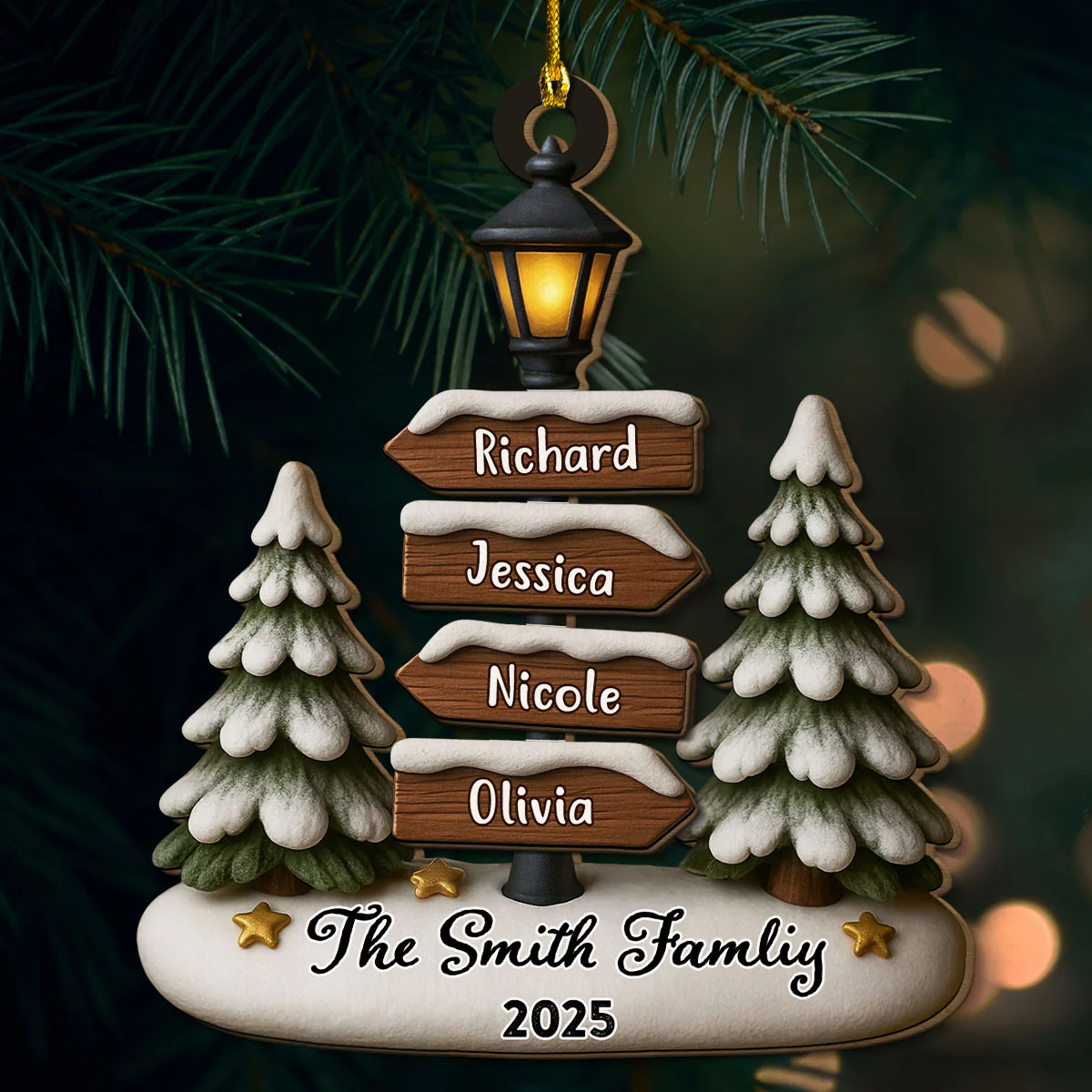 Home Is Where Love Lives - Personalized Custom 2-Layered Wood Ornament - Image 2