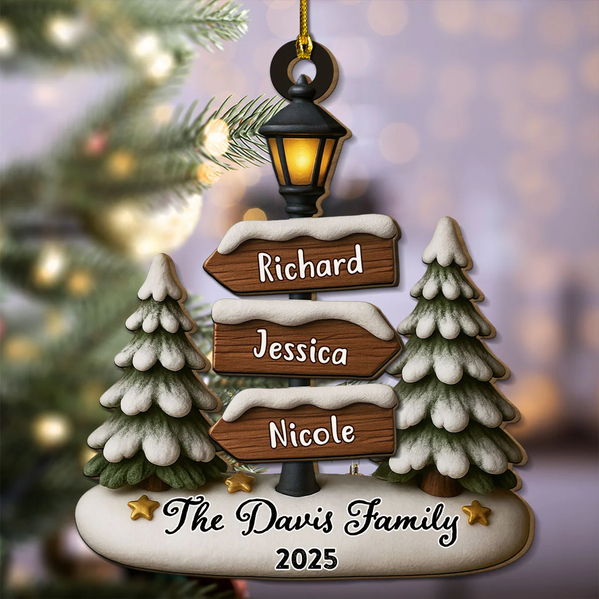 Home Is Where Love Lives - Personalized Custom 2-Layered Wood Ornament - Image 4
