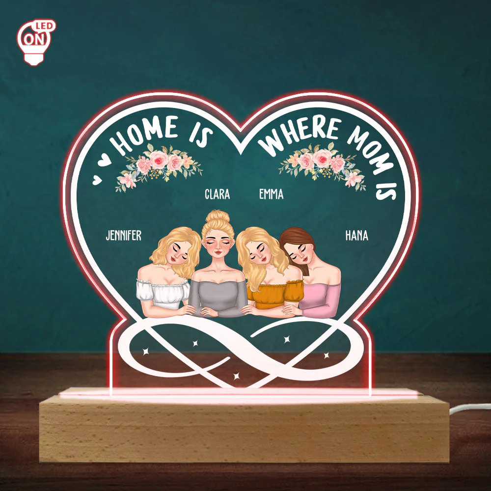 Home Is Where Mom Is - Personalized Custom LED Light - Image 2