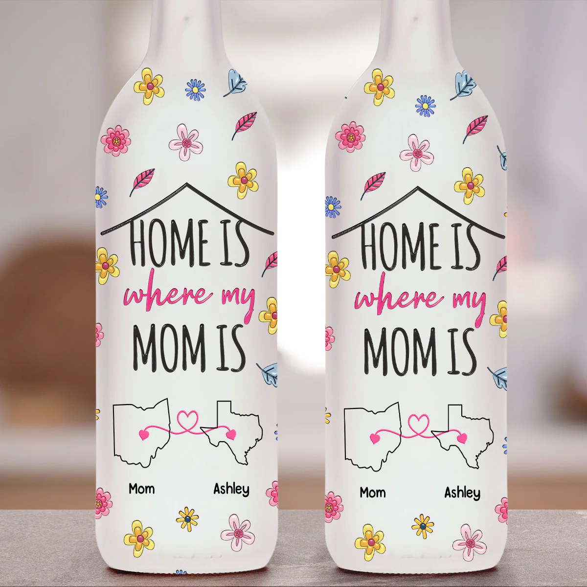 Home Is Where My Mom Is - Personalized Custom 3D Inflated Effect Bottle Lamp - Image 3