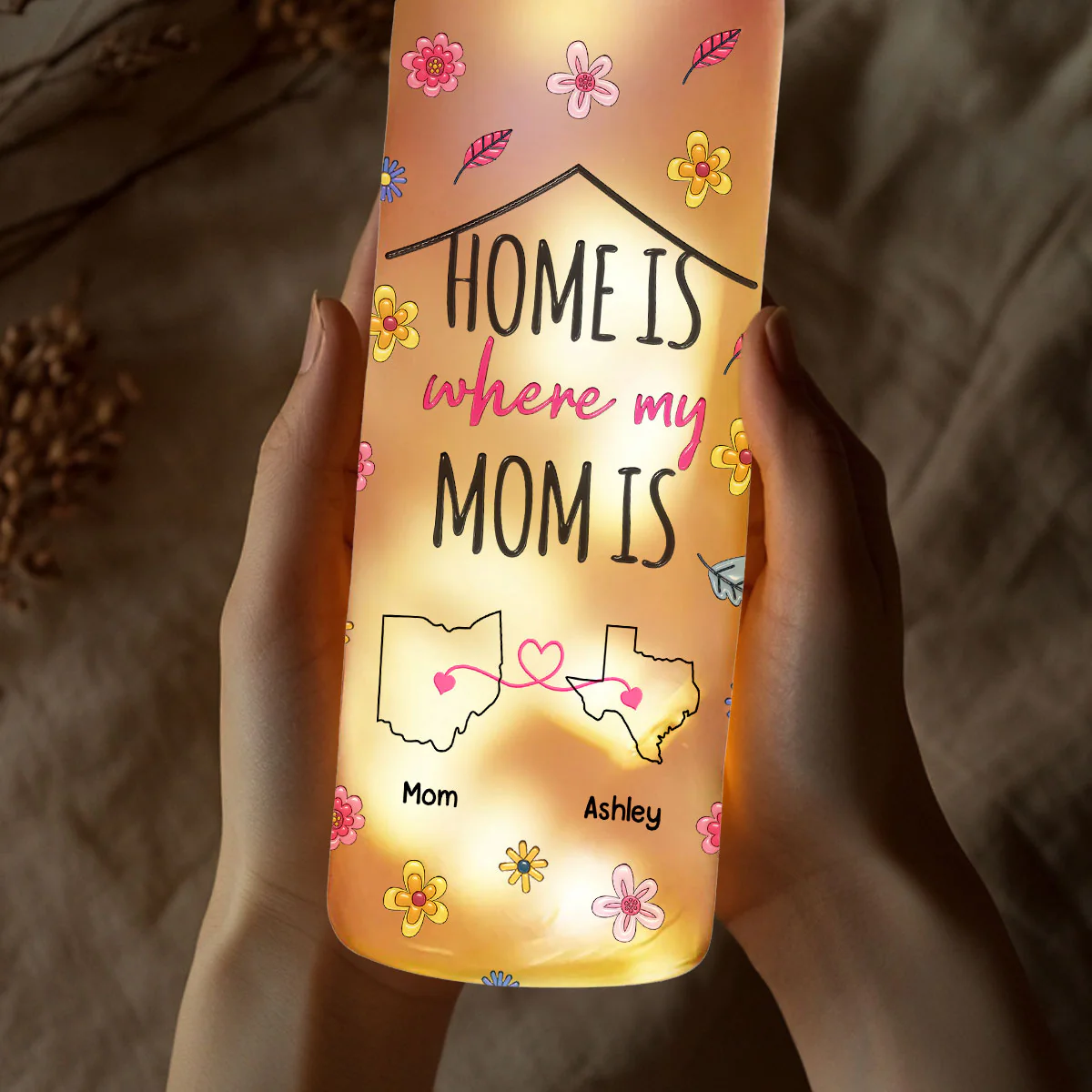 Home Is Where My Mom Is - Personalized Custom 3D Inflated Effect Bottle Lamp - Image 5