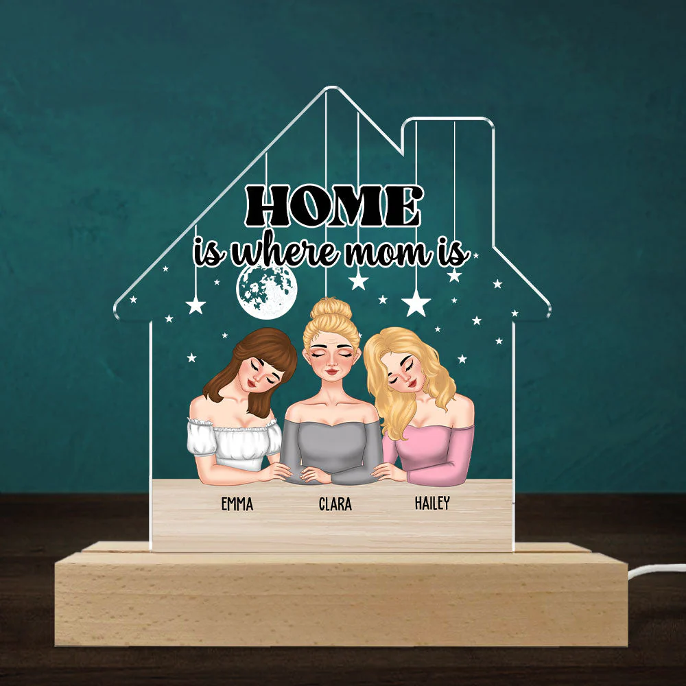 Home Is Where My Mom Is - Personalized Custom LED Light - Image 2