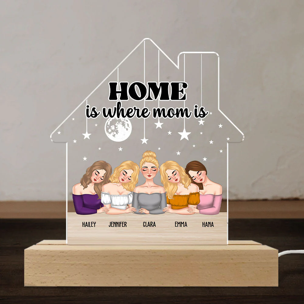 Home Is Where My Mom Is - Personalized Custom LED Light - Image 4