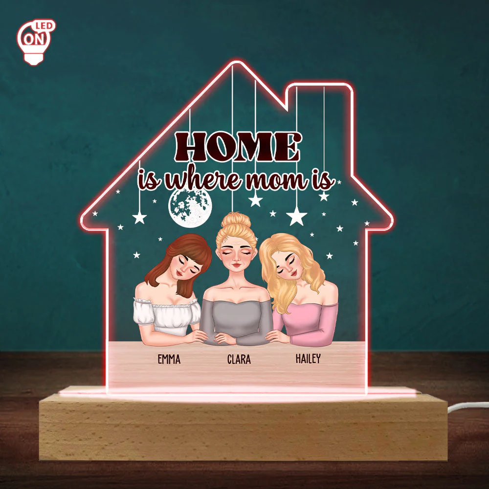 Home Is Where My Mom Is - Personalized Custom LED Light - Image 5