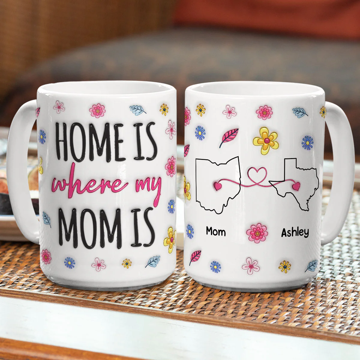 Home Is Where Our Mom Is - Personalized Custom 3D Inflated Effect Mug - Image 4