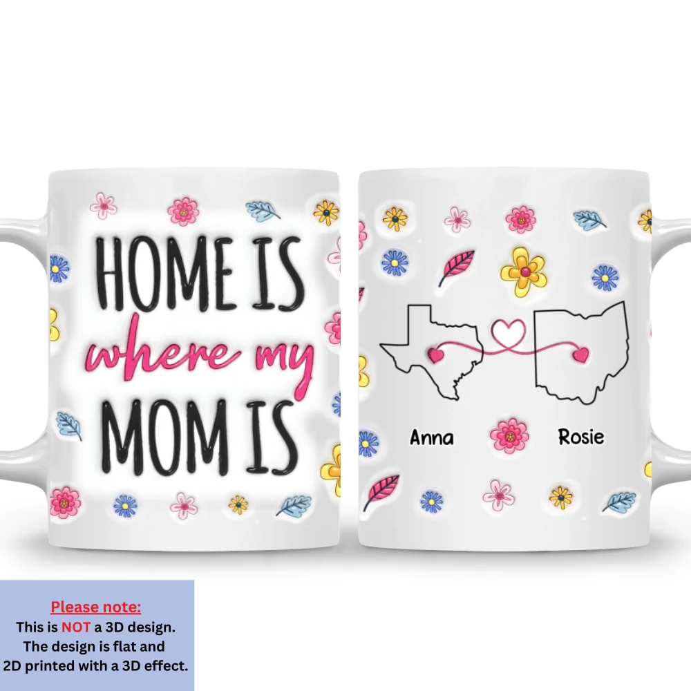 Home Is Where Our Mom Is - Personalized Custom 3D Inflated Effect Mug - Image 6
