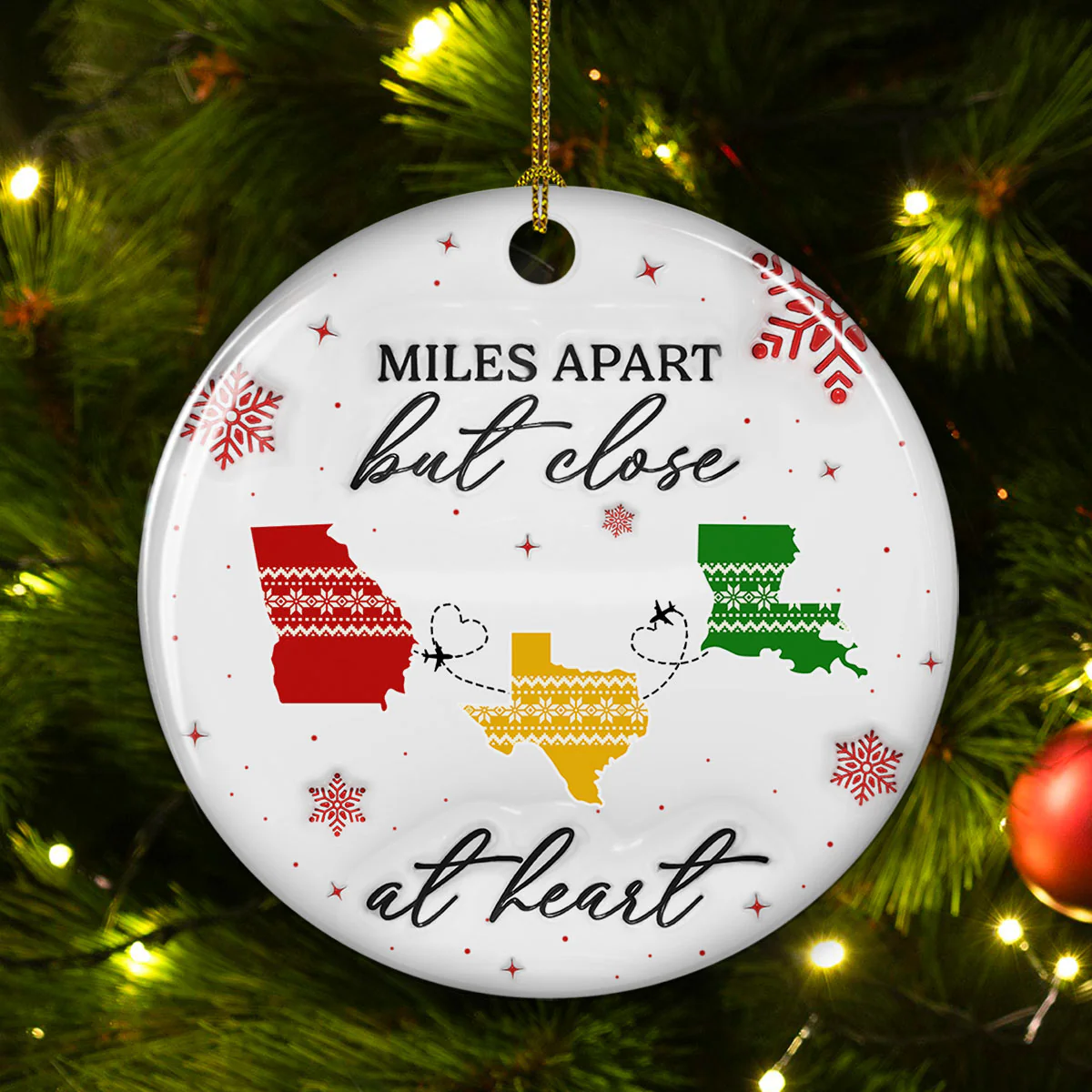 Home Is Where - Personalized Custom 3D Inflated Effect Ceramic Ornament - Image 2