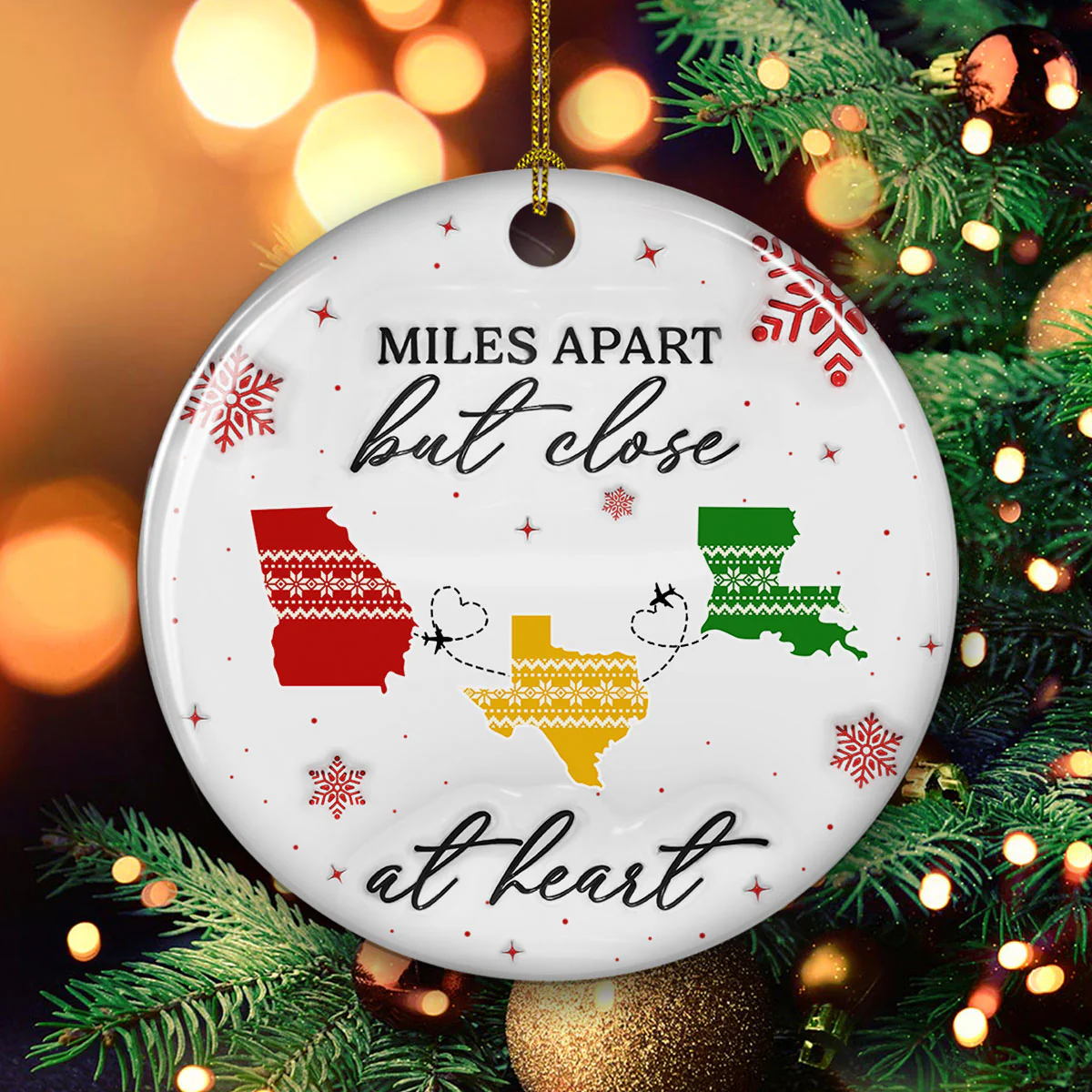 Home Is Where - Personalized Custom 3D Inflated Effect Ceramic Ornament - Image 3