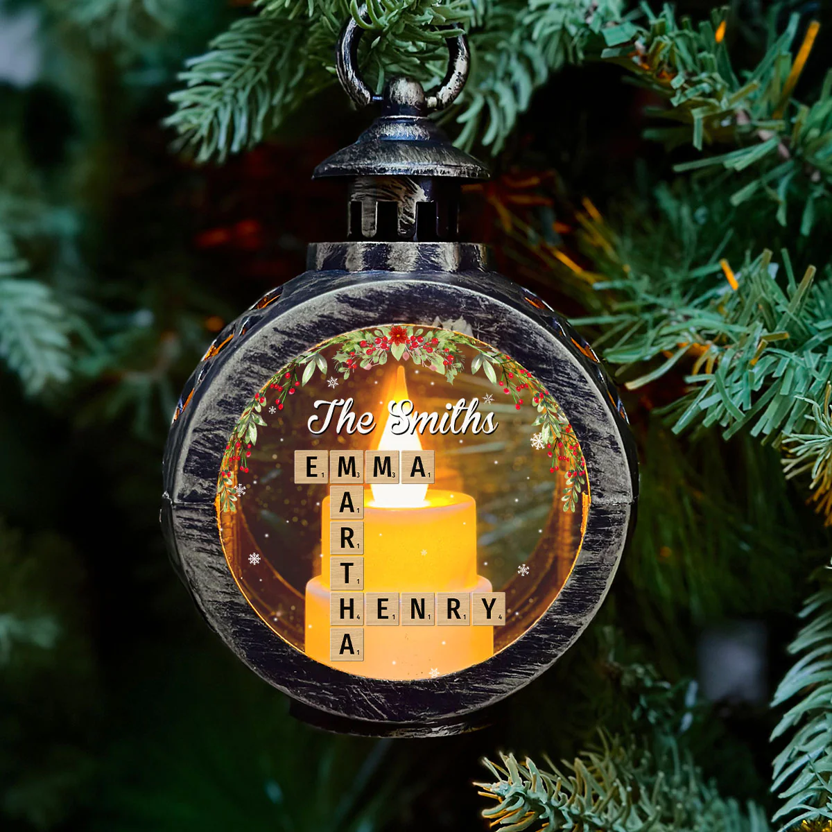 Home Is Where - Personalized Custom Christmas Lantern - Image 2