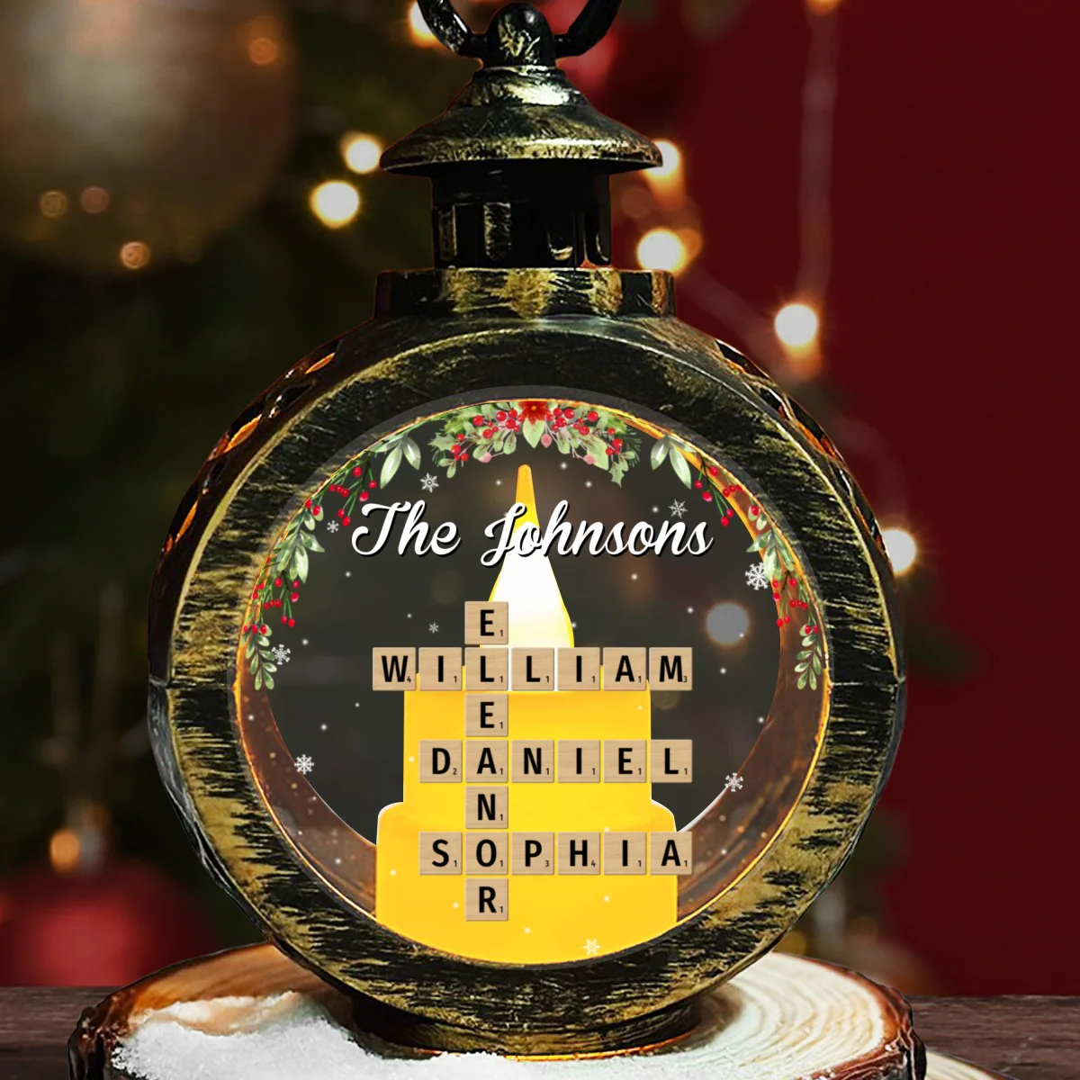 Home Is Where - Personalized Custom Christmas Lantern - Image 6