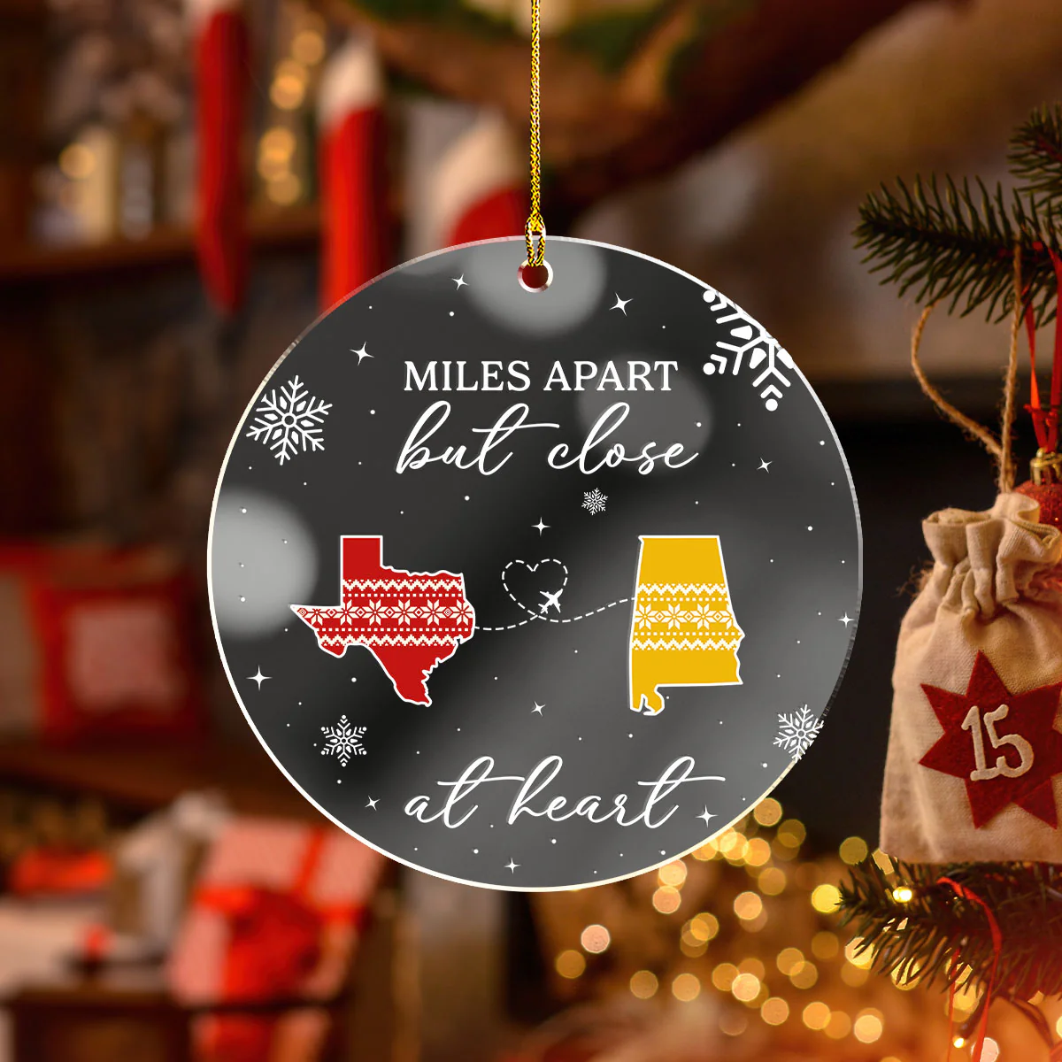 Home Is Where - Personalized Custom Mirrored Acrylic Ornament - Image 3