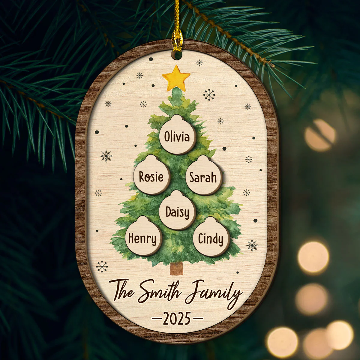 Home Is Where Roots Grow - Personalized Custom 2-layered Wood Ornament - Image 4