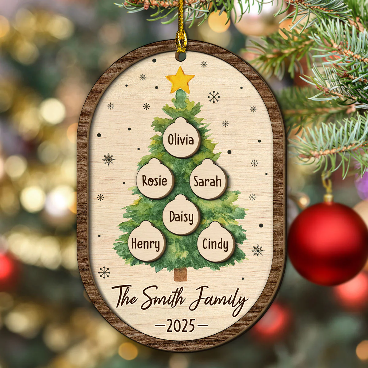 Home Is Where Roots Grow - Personalized Custom 2-layered Wood Ornament - Image 5