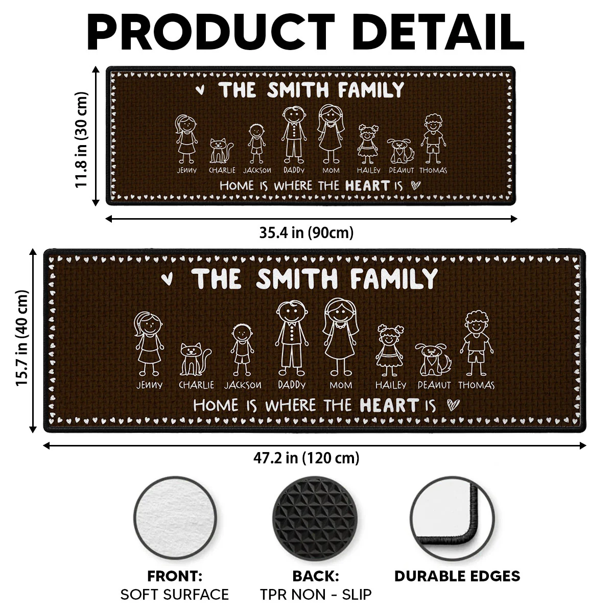 Home Is Where The Heart Is - Personalized Custom Runner Rug - Image 3