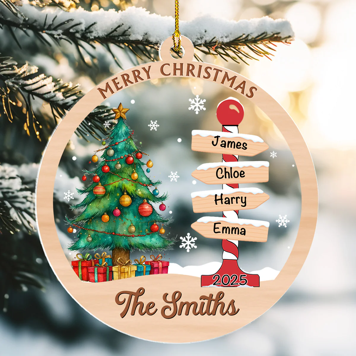 Home Is Where We Belong - Personalized Custom Acrylic Ornament - Image 2