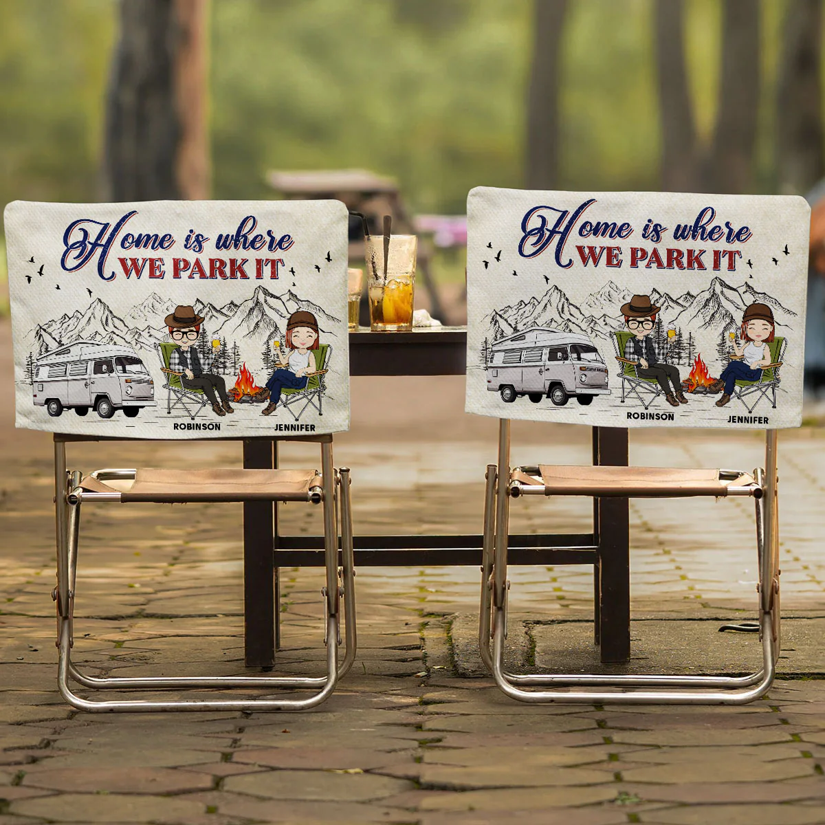 Home Is Where We Park It - Personalized Custom Camping Chair Cover - Image 2