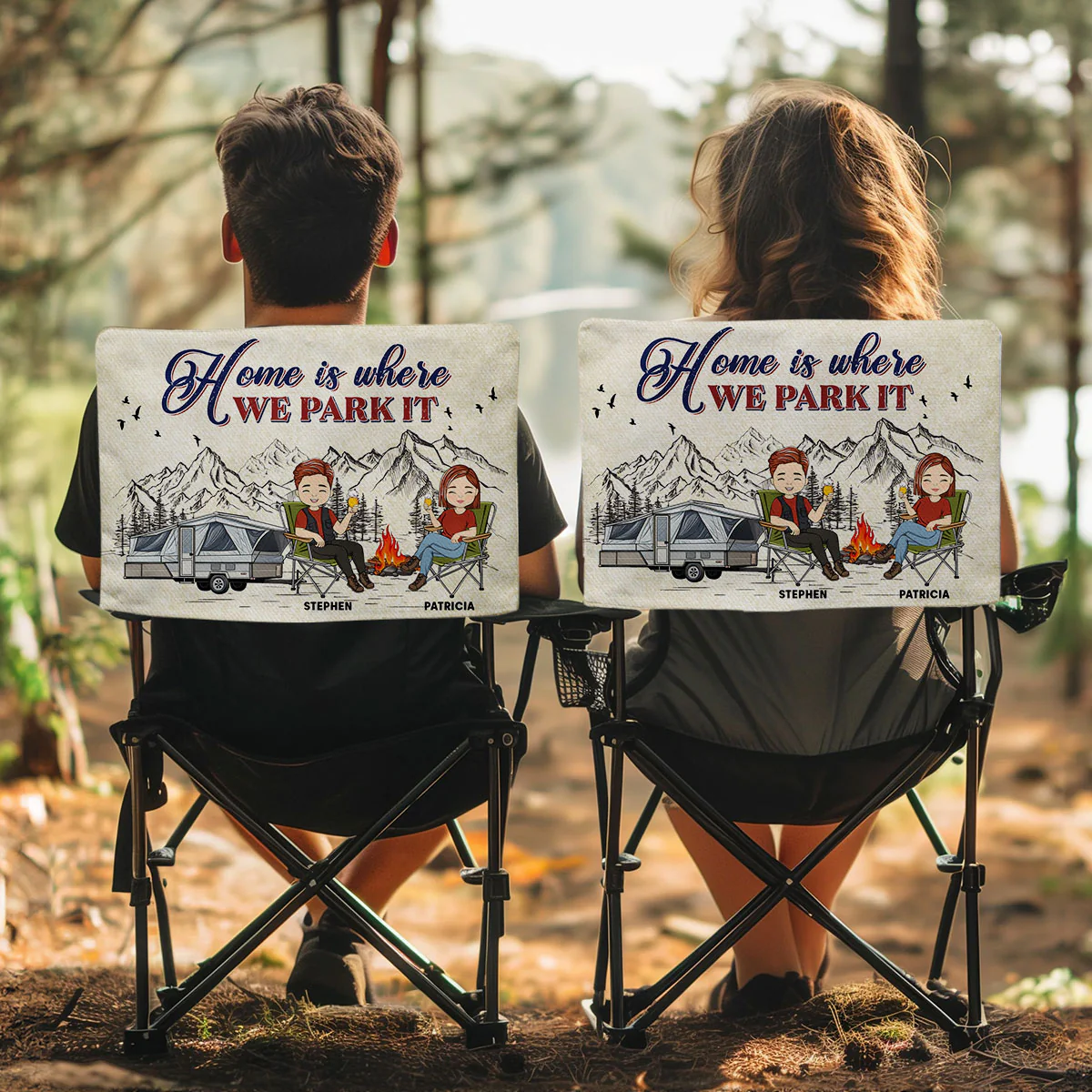 Home Is Where We Park It - Personalized Custom Camping Chair Cover - Image 5