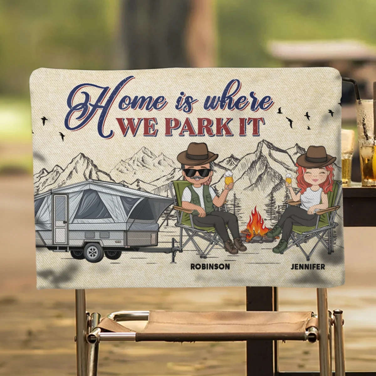 Home Is Where We Park It - Personalized Custom Camping Chair Cover - Image 8