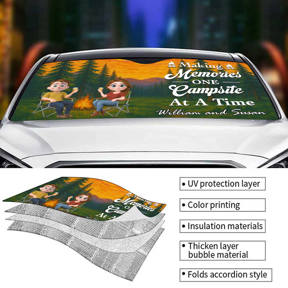 Home Is Where We Park It - Personalized Custom Car Sunshade - Image 5