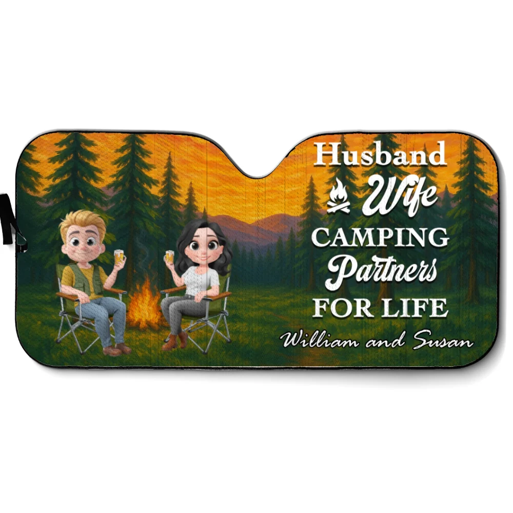 Home Is Where We Park It - Personalized Custom Car Sunshade - Image 7