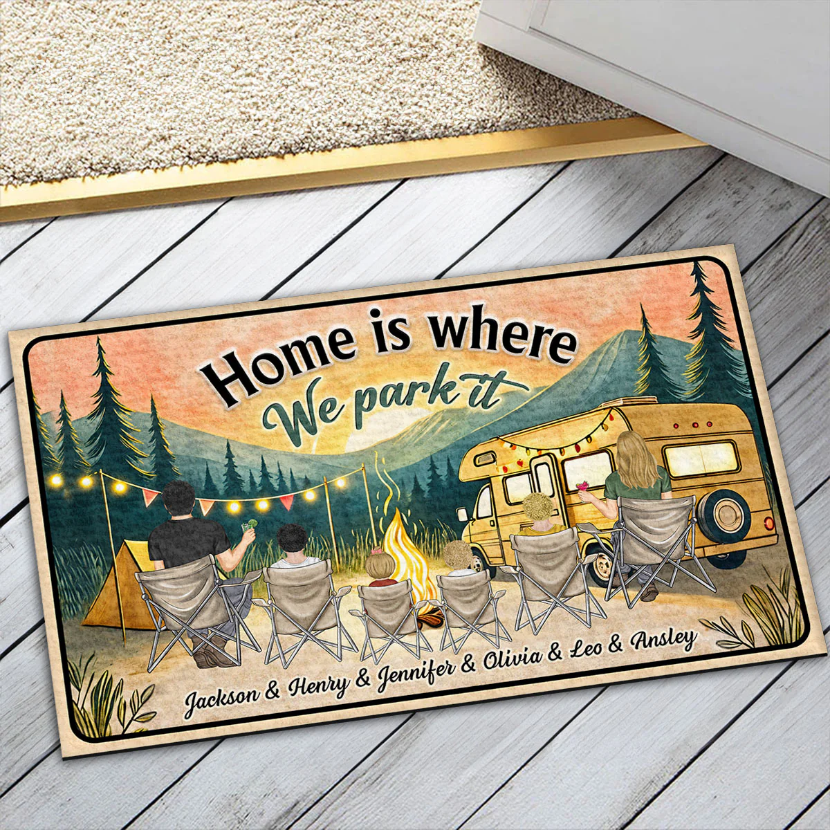 Home Is Where We Park It - Personalized Custom Doormat - Image 5