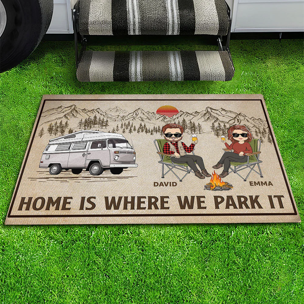 Home Is Where We Park It - Personalized Custom Doormat - Image 3