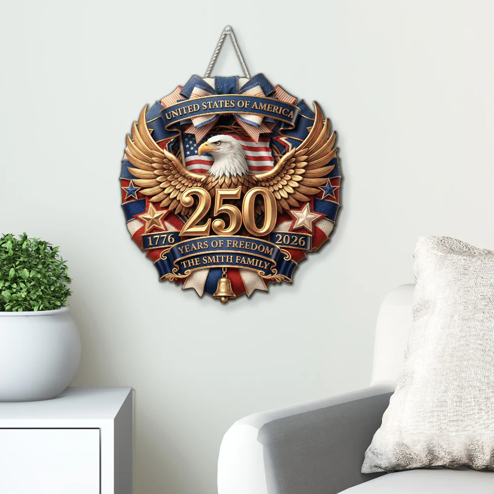 Home Of Freedom Since 1776 - Personalized Custom Wood Sign - Image 3