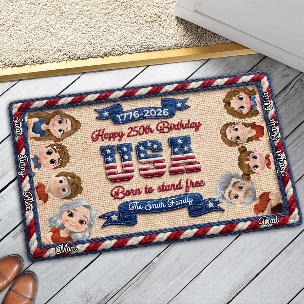 Home Of The Brave - Personalized Custom Doormat - Image 3