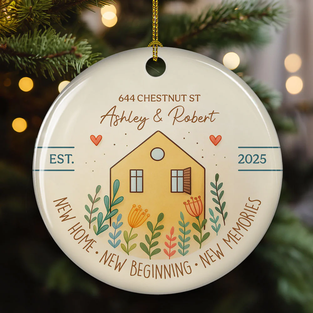 Home Sweet Home - Personalized Custom Ceramic Ornament - Image 2