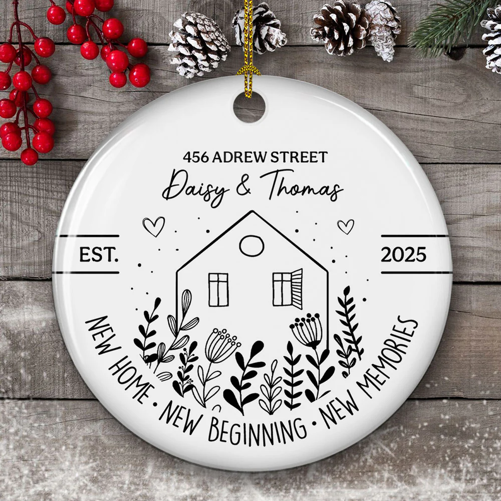 Home Sweet Home - Personalized Custom Ceramic Ornament - Image 4