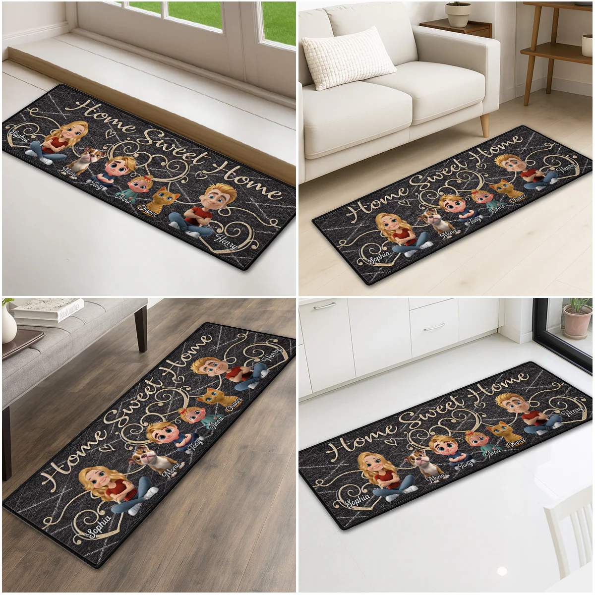 Home Sweet Home - Personalized Custom Runner Rug - Image 2