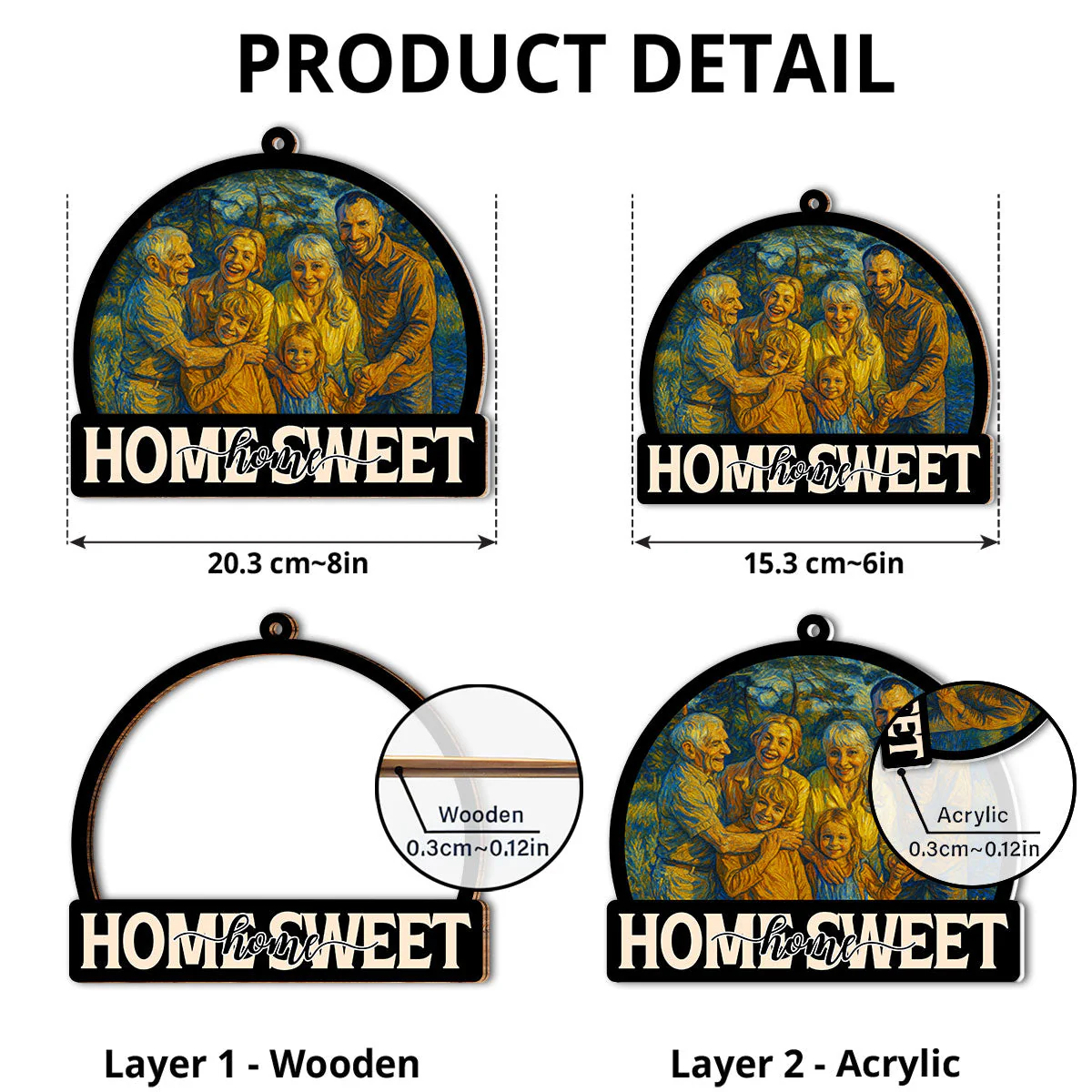 Home Sweet Home - Personalized Custom Suncatcher - Image 4