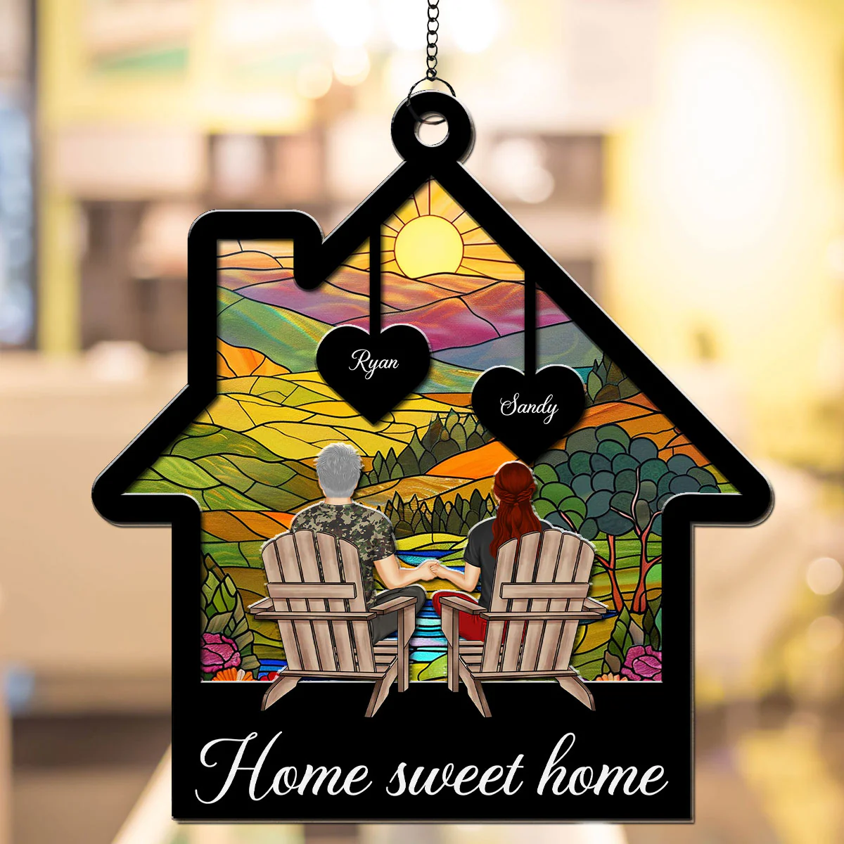 Home Sweet Home - Personalized Custom Suncatcher - Image 2