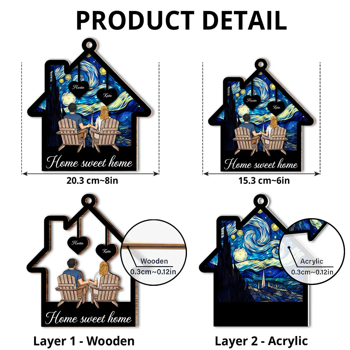 Home Sweet Home - Personalized Custom Suncatcher - Image 4