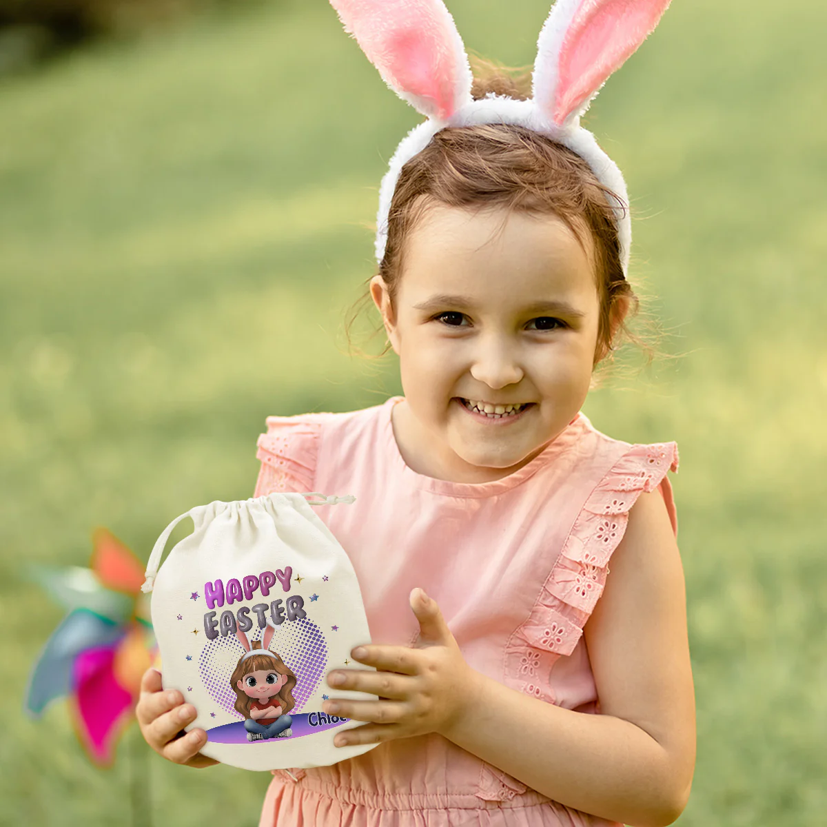 Hopping Into Easter Joy - Personalized Custom Favor Bag - Image 2