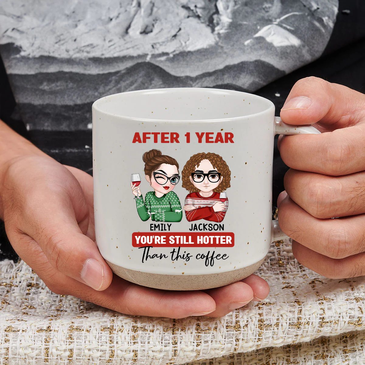 Hotter Than This Coffee - Personalized Custom Pottery Mug - Image 2