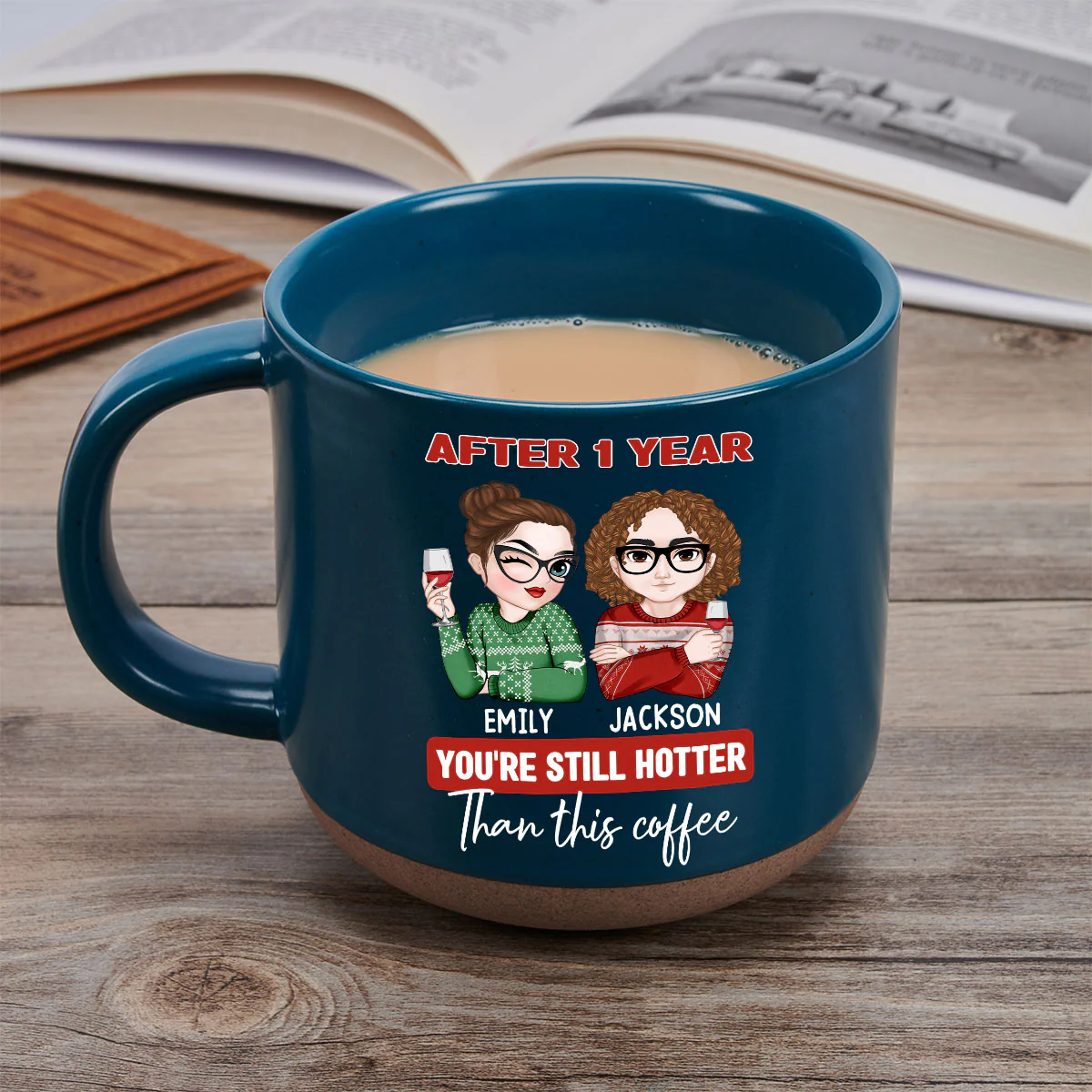 Hotter Than This Coffee - Personalized Custom Pottery Mug - Image 4