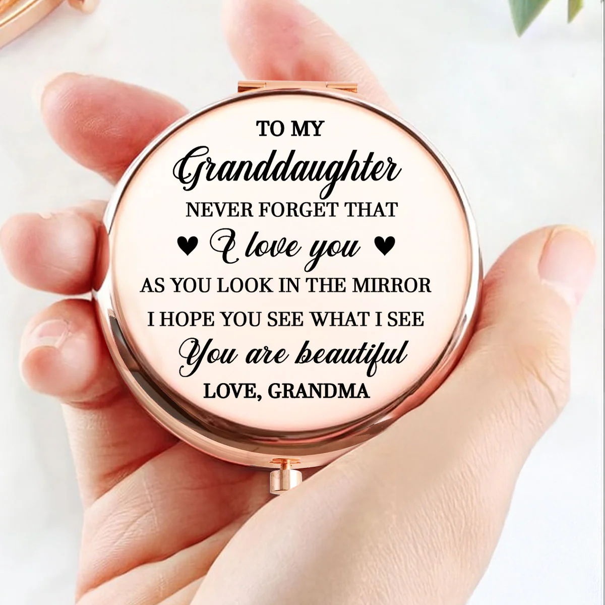 How Beautiful My Granddaughter Is - Personalized Custom 3D Effect Compact Mirror - Image 4