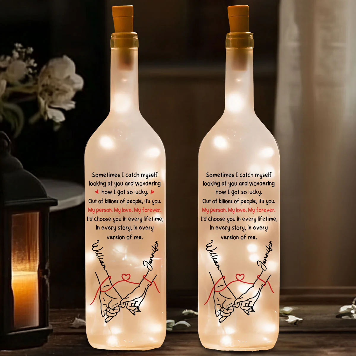 How Lucky I Am 2 - Personalized Custom Bottle Lamp - Image 2